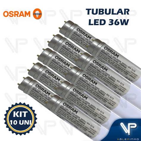 Lâmpada led tubular ho t8 osram 240cm 36w 6500k branco frio g13 leitosa