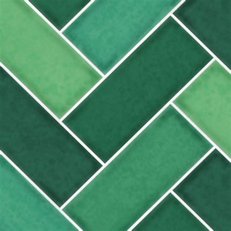 Herringbone Green Floor Tile Sticker Panel Peel And Stick Etsy