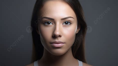 Retrato De Una Bella Joven De Fondo Oscuro Foto De Mujer Con Vigina