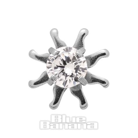 Surgical Steel Sun Crystal Dermal Top Microdermal Stud Piercing Jewellery