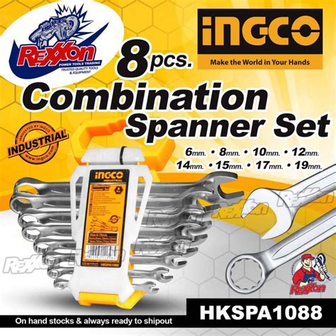 Ingco Pcs Combination Spanner Set Hkspa Rexxon Power Tools Trading