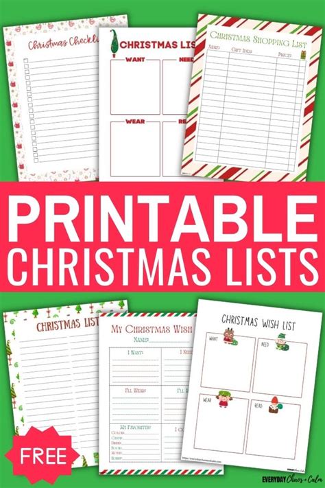 Christmas List 2024 Template Lelia Nerissa