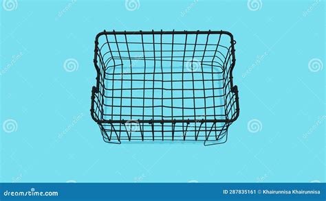 Basket Realistic Isolated Black Steel View Top Stock Illustration ...