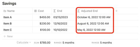 Notion For Finance Savings Calculator Template — Red Gregory