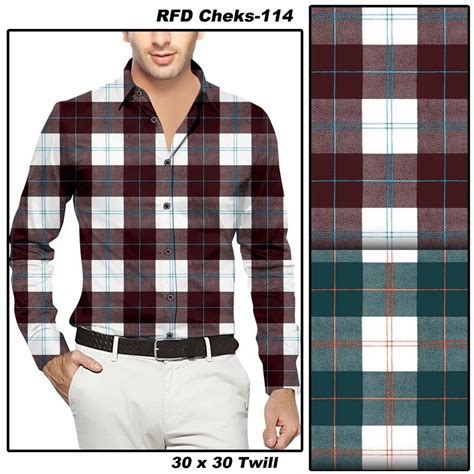 Check Shirting Fabric Mens Cotton Checks Shirts Fabric Manufacturer