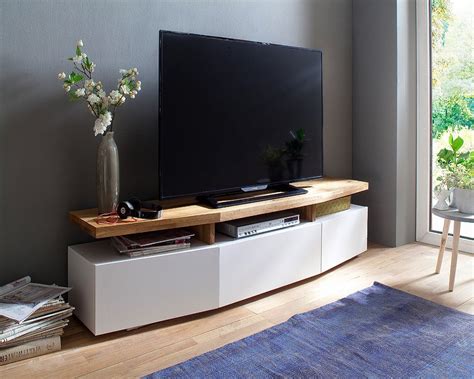 Meubles Tv Meubles Et Rangements Meuble TV SIGMUND 180 Cm Laque Blanc