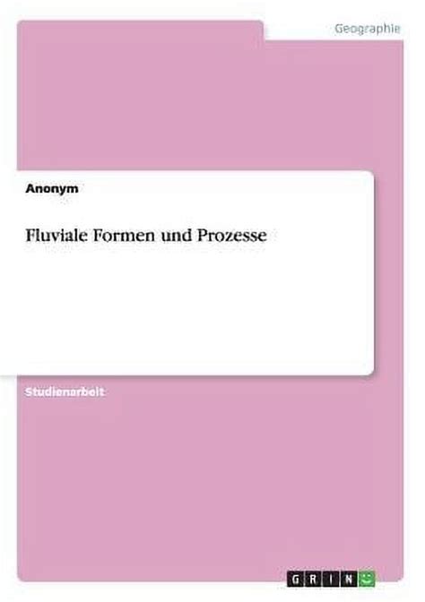 Fluviale Formen Und Prozesse Paperback Walmart