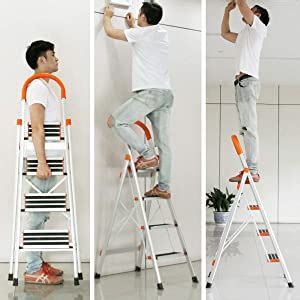 Sogesfurniture 4 Step Ladder Folding Stepladder Aluminum Step Ladder