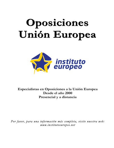 Oposiciones Unión Europea