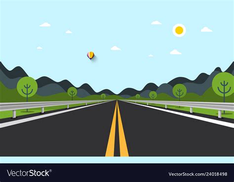 Empty road with hills on background Royalty Free Vector