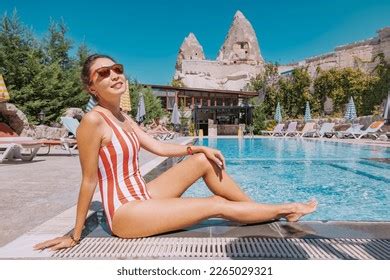 Happy Girl Swimsuit Relax By Pool Stock Photo 2276140205 | Shutterstock