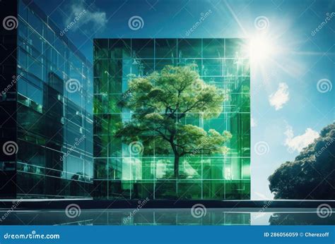 Lots of Green Plants Around the Modern Glass House Stock Illustration - Illustration of housing ...