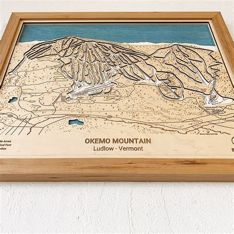 Okemo Mountain 3D Ski Trail Map Art | Wooden Ski Map - Skiing Decor