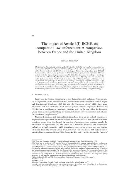 (PDF) The Impact of Article 6(1) ECHR on Competition Law Enforcement: A ...