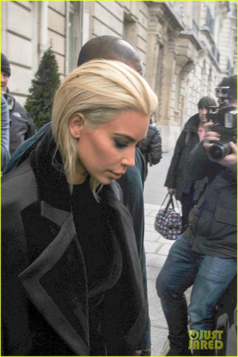 Kim Kardashian Debuts Platinum Blonde Hair Photo Kanye West