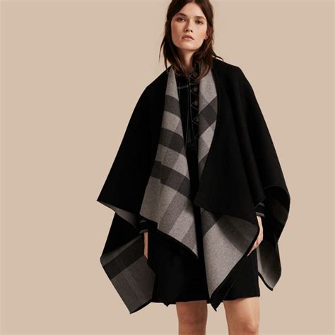 Reversible Check Merino Wool Poncho Wool Poncho Poncho Design