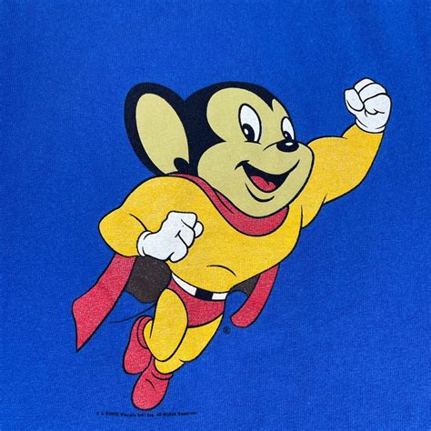 Vintage Mighty Mouse Cartoon Tee Shirt Gem