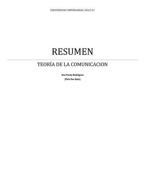 Resumen De Todas Las Teorias R Universidad Empresarial Siglo