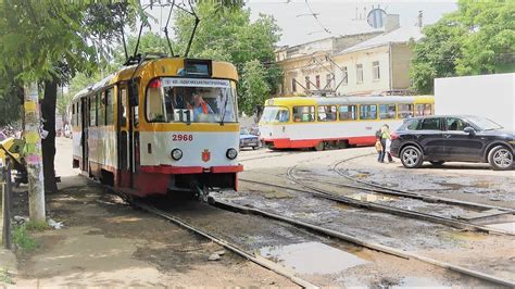 4K Tatra T3 Trams And K 1 Trams In Odessa Ukraine June 2019 YouTube