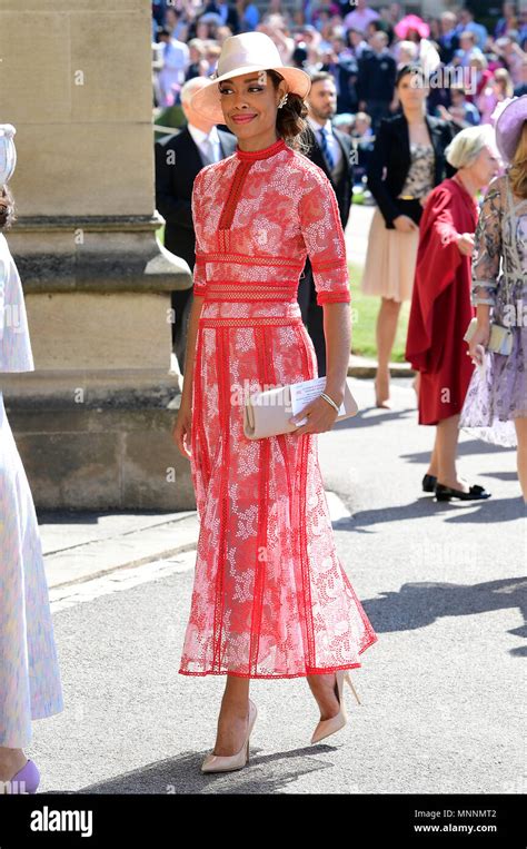 Gina Torres arrives at St George's Chapel at Windsor Castle for the ...