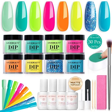 Snapklik AZUREBEAUTY Dip Nails Powder Starter Kit Hot Pink Neon