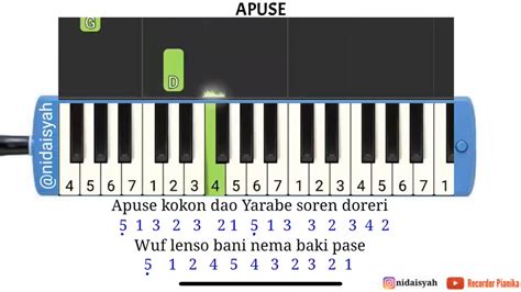 Not Angka Pianika Lagu Apuse Tutorial Mudah Main Pianika Lagu Apuse