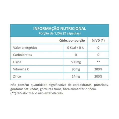 Lisimune Lisina Vitamina C Zinco Maxinutri Capsulas Centauro