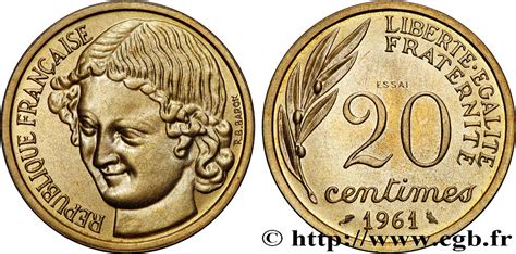 Essai Du Concours De 20 Centimes Par Baron 1961 Paris GEM 55 2 Fmd