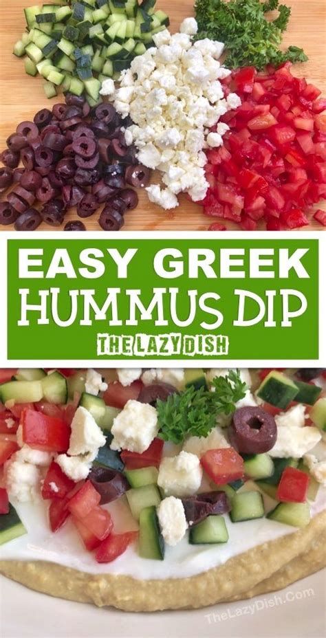 Easy 7 Layer Greek Hummus Dip Recipe Greek Hummus Dip Greek Dip