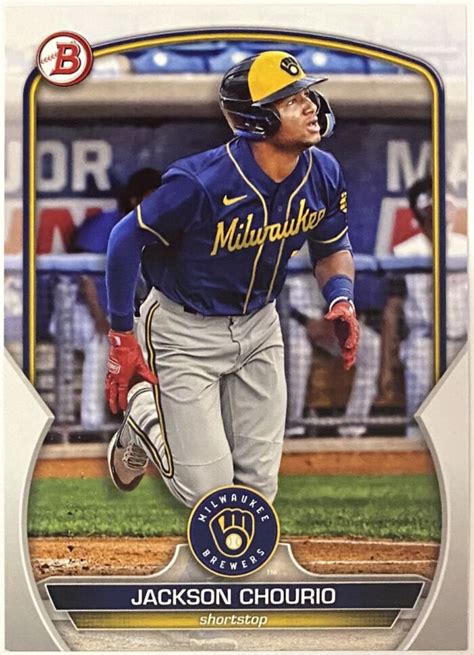 Jackson Chourio Bowman Milwaukee Brewers Baseball Prospect Rookie