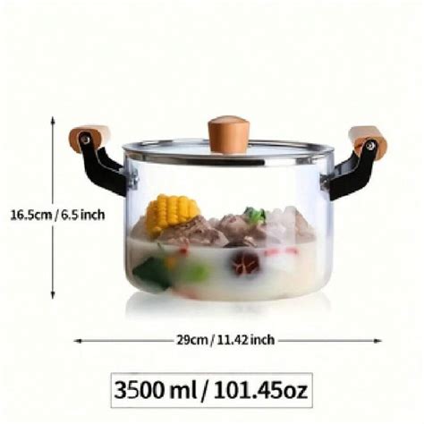 Casserole en verre borosilicaté polyvalente avec couvercle et doubles