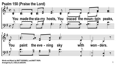 Psalm 150-Praise the Lord Song Slides - fearless4You.com