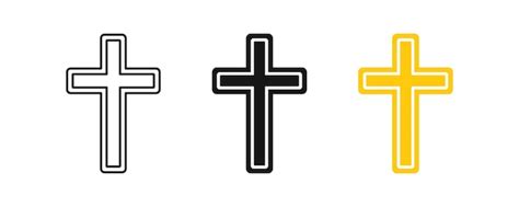 Premium Vector | Christian cross icon jesus church symbol faith signs ...