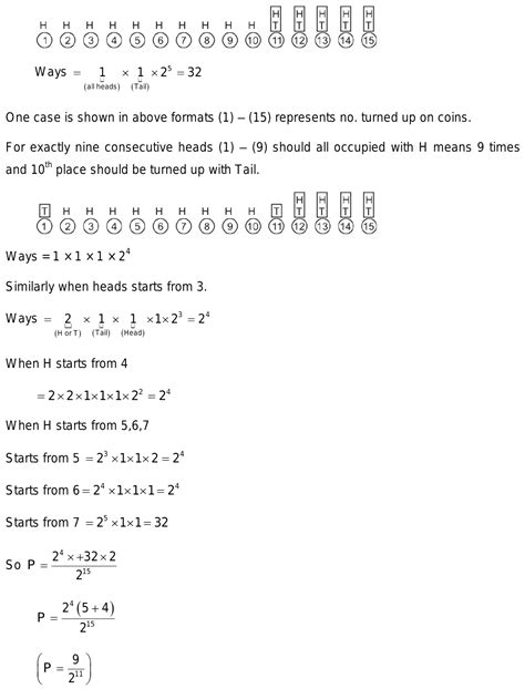 1 A Coin Is Tossed 15 Times Then Find The Prob That Exactly 9