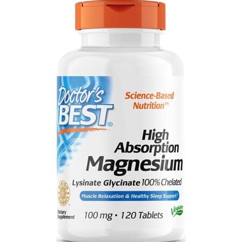 Doctor S Best High Absorption Magnesium 100 Chelated 100 Mg 120 Tabs