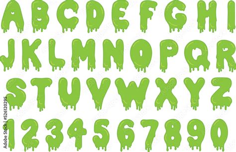 Dripping Slime Toxic Alphabet Letter And Number Clipart Set Stock Vector Adobe Stock