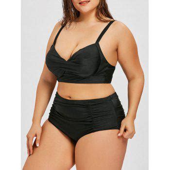 Plus Size Twist Underwire High Waist Bikini Black Xl In Plus Size