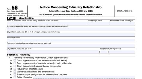 Irs Form Walkthrough Notice Of Fiduciary Relationship Youtube