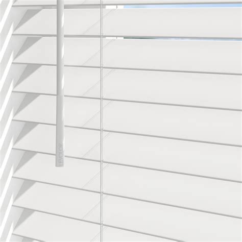 Levolor Trim Go 2 In Slat Width 35 In X 64 In Cordless White Faux Wood Room Darkening Horizontal