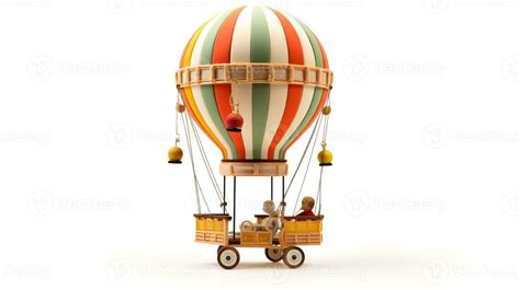 Displaying A D Miniature Traditional Hot Air Balloon Generative AI Stock Photo At