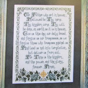 Lord S Prayer Cross Stitch Pattern Christian Bible Verse Our Father