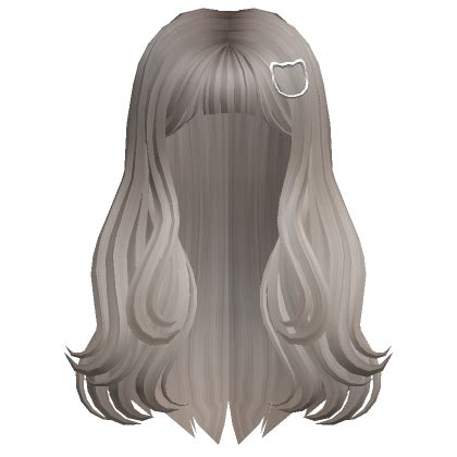 Ash Blonde Wavy Hair With Cat Hairclip Roblox