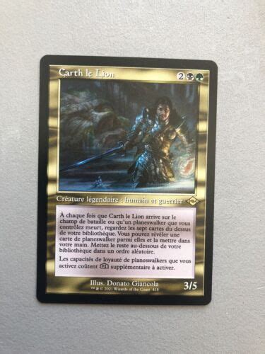 Mtg MH2 Modern Horizons Carth The Lion Retro Old Border French NM EBay