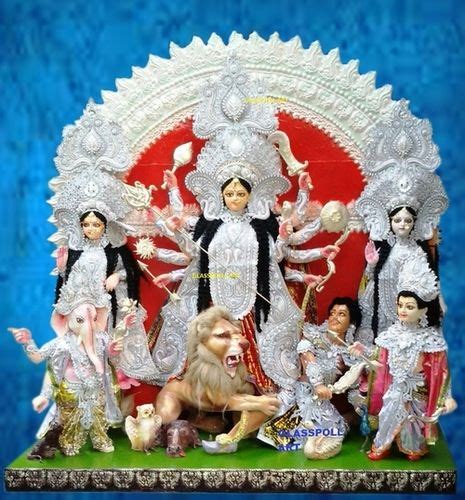 Fiberglass Durga Idol White Colour At Inr In Kolkata