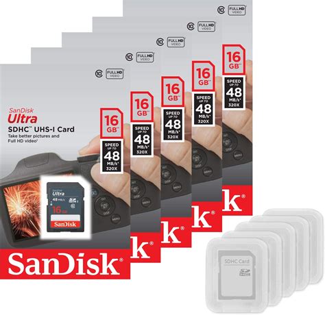 Amazon SanDisk Ultra 16GB 10 Pack Class 10 SDHC Genuine Flash