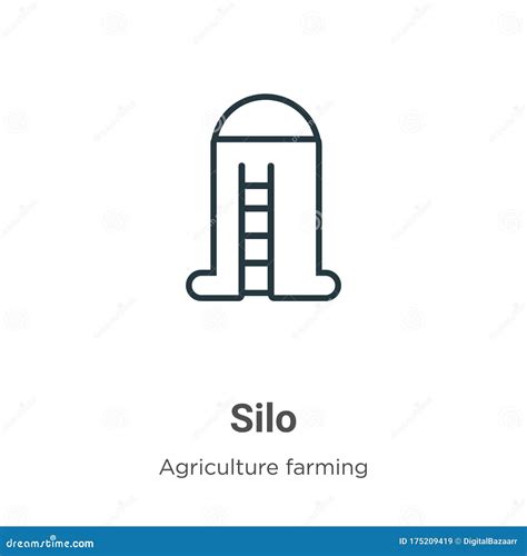 Silo Outline Vector Icon Thin Line Black Silo Icon Flat Vector Simple