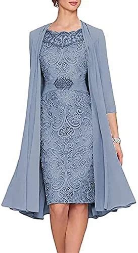 Women S Elegant Lace Mother Of The Bride Dresses With Jacket Piece