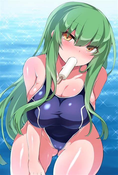 Rule 34 Big Breasts C C Code Geass Green Eyes Popsicle Ruuku