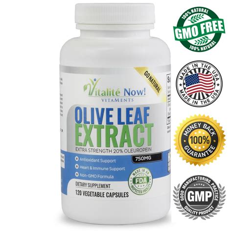 Super Strength Olive Leaf Extract 120 Count Vitalité Now