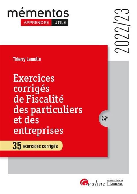 Exercices Corrig S De Fiscalit Des Particuliers Et Des Entreprises